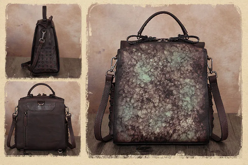 Quilted Womens Designer Leather Backpack Purse Side Bags For Women