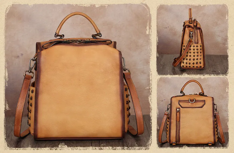 Quilted Womens Designer Leather Backpack Purse Side Bags For Women