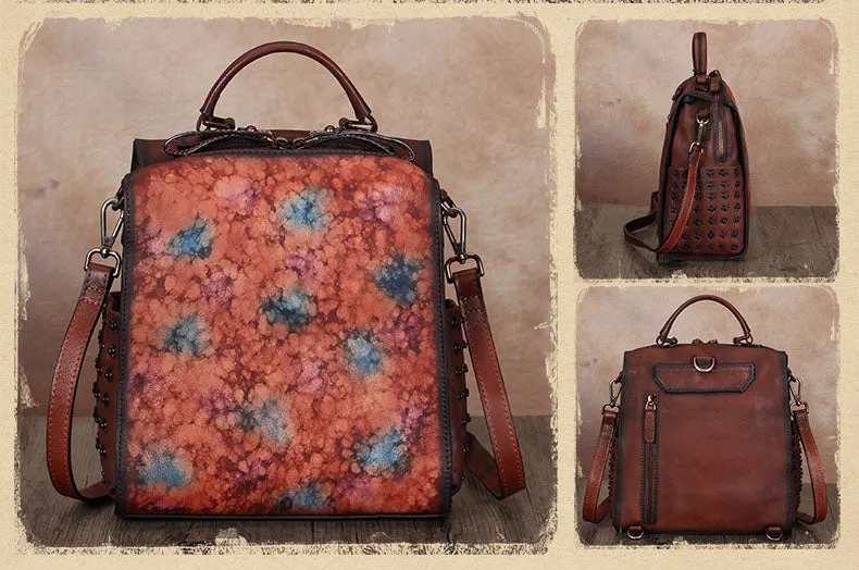 Quilted Womens Designer Leather Backpack Purse Side Bags For Women