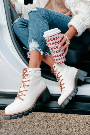 Ready To Explore Chunky Lace-Up Boots (Off White)