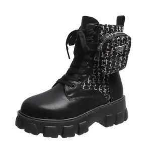 Rebel Ride Ankle Boots with Punk Pocket Bag
