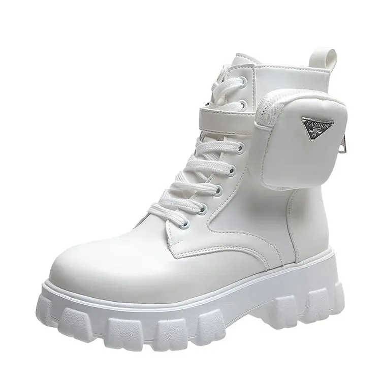 Rebel Ride Ankle Boots with Punk Pocket Bag