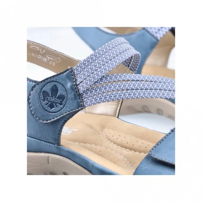 Rieker 64870-14 Ladies Duel Fasten Sandal Blue
