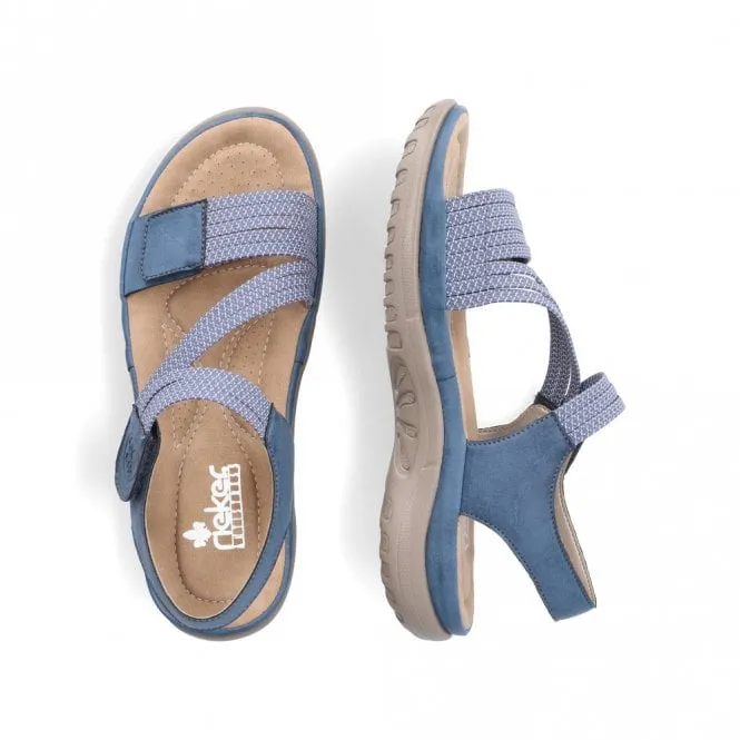 Rieker 64870-14 Ladies Duel Fasten Sandal Blue