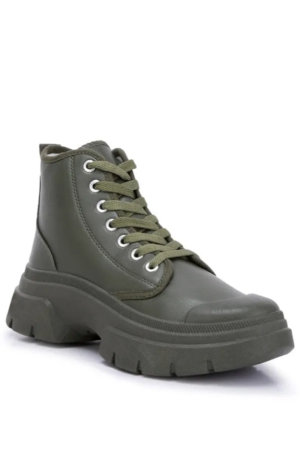 Roxanne Lace Up- Khaki