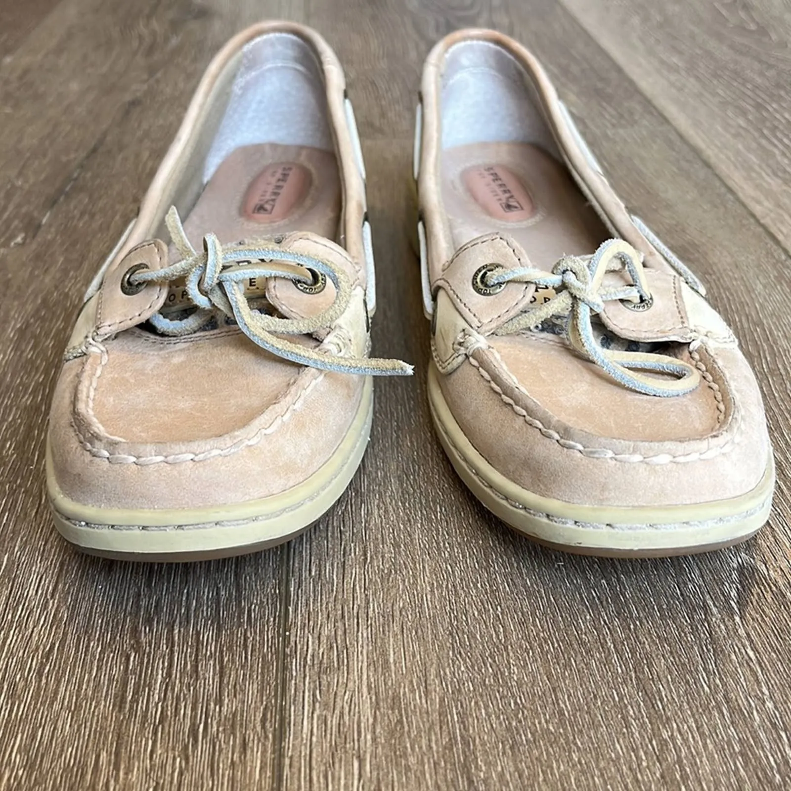Size 8.5 Sperry Angelfish Leopard Sequin Slip On Loafers Boat Shoes