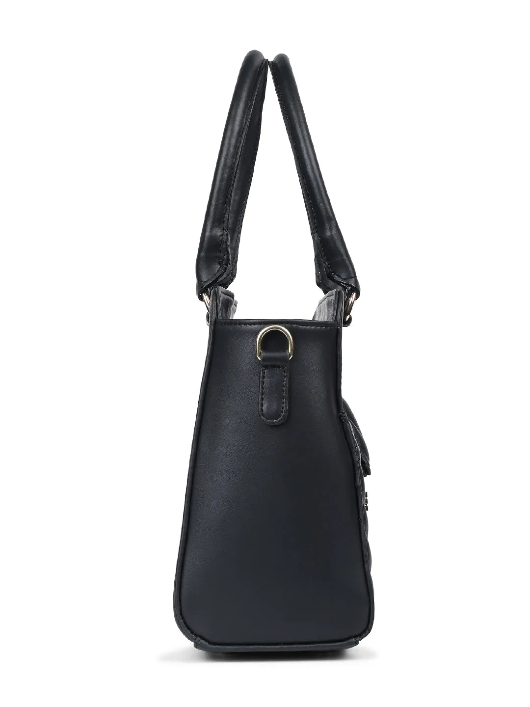 Stylish Black Multi-Pocket Satchel Handbag for Women