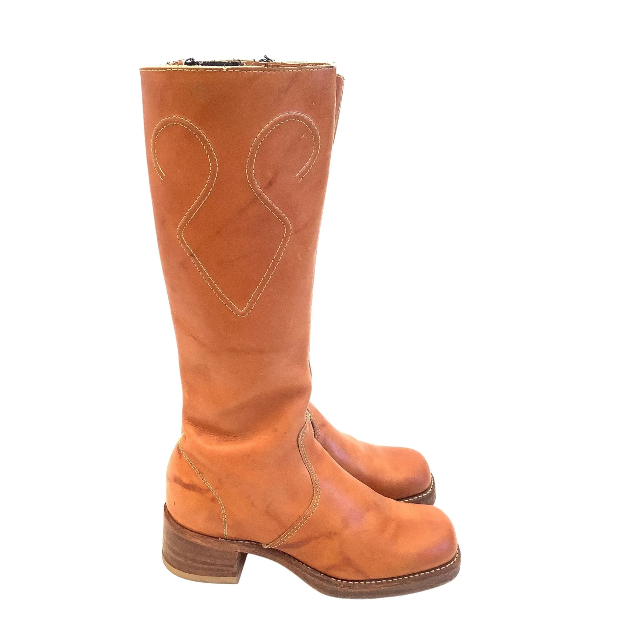 Tan Leather Campus Boots