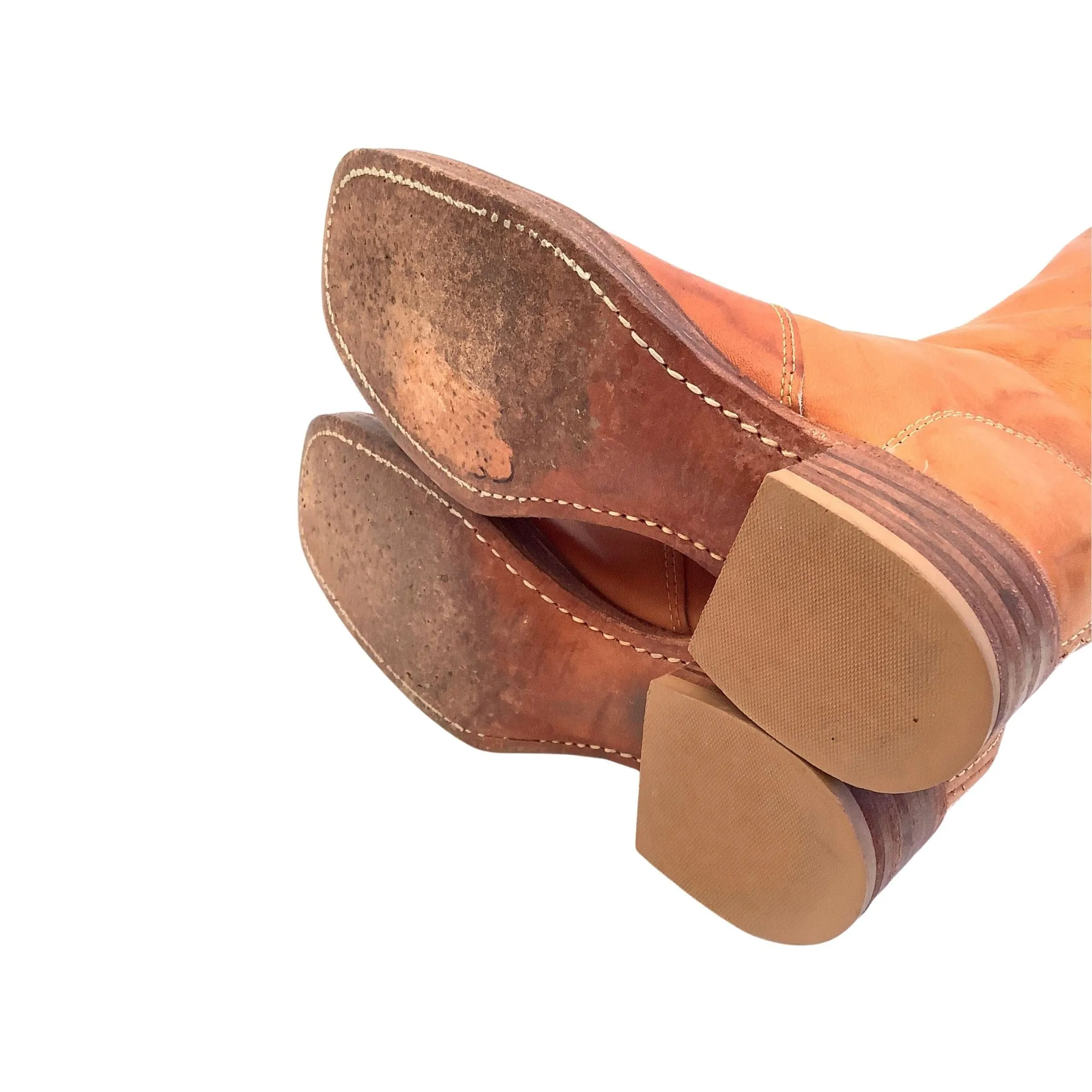 Tan Leather Campus Boots