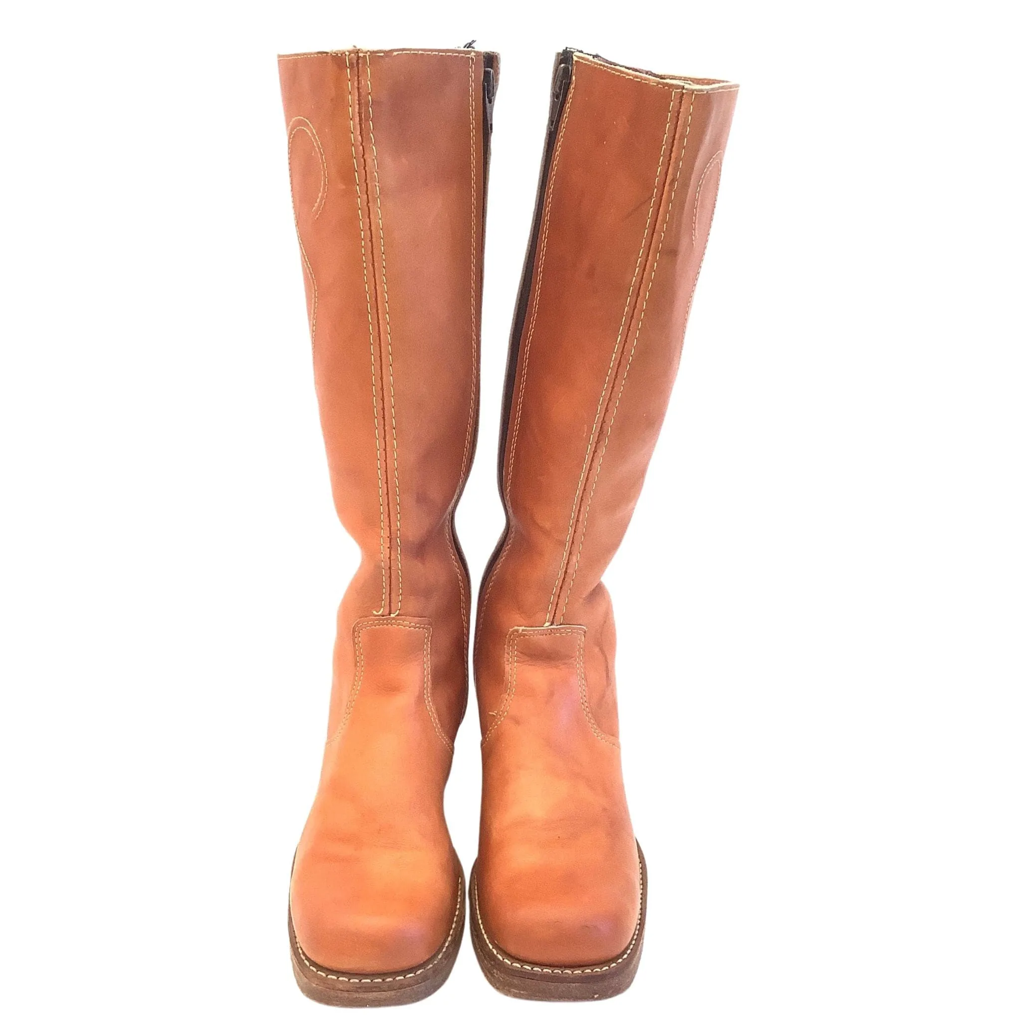 Tan Leather Campus Boots