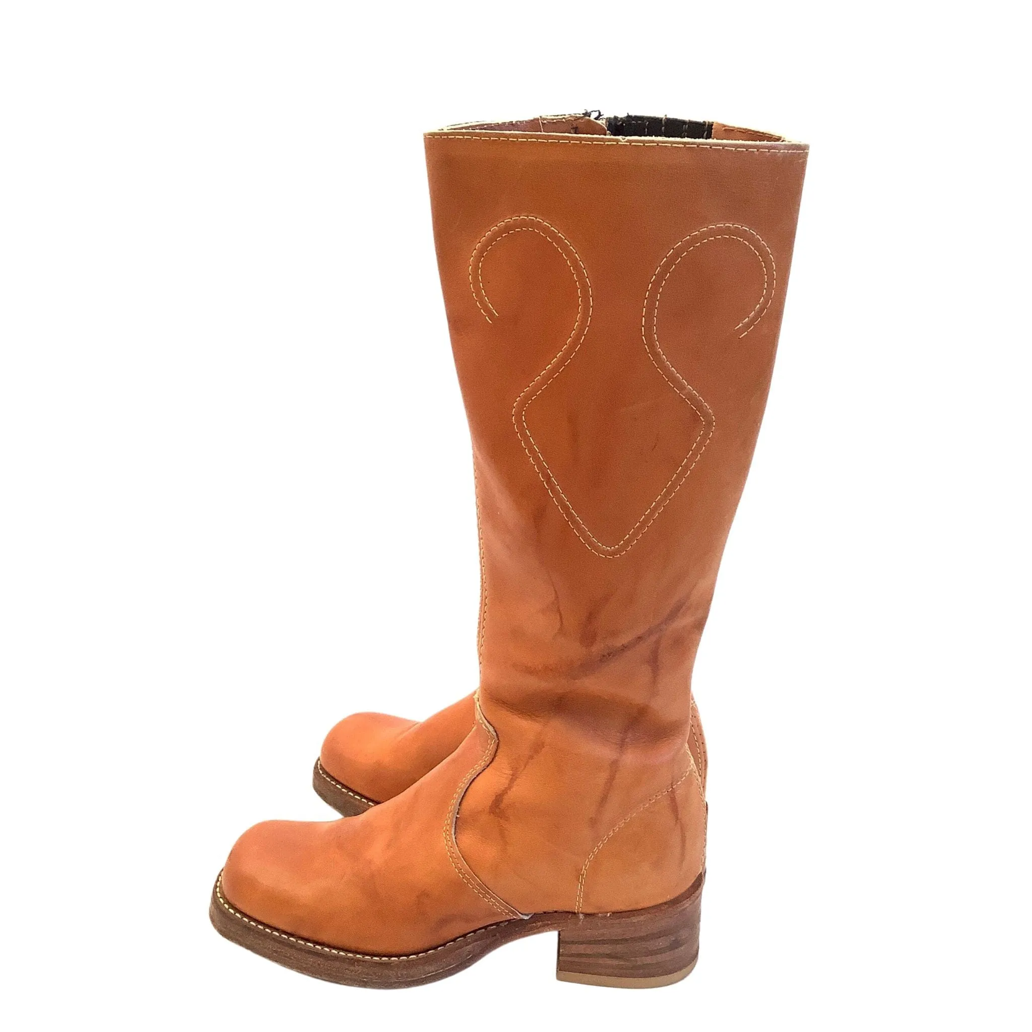 Tan Leather Campus Boots
