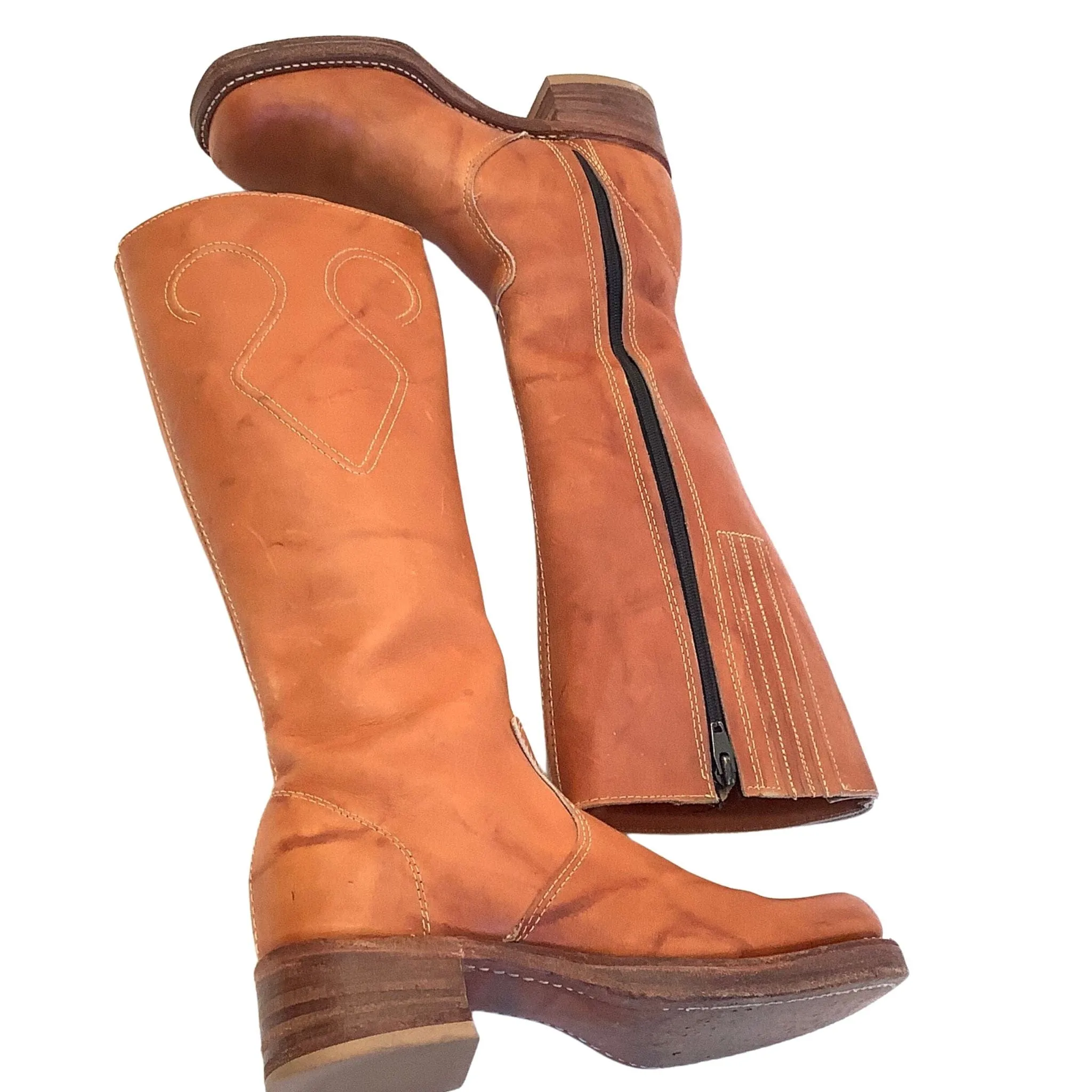 Tan Leather Campus Boots