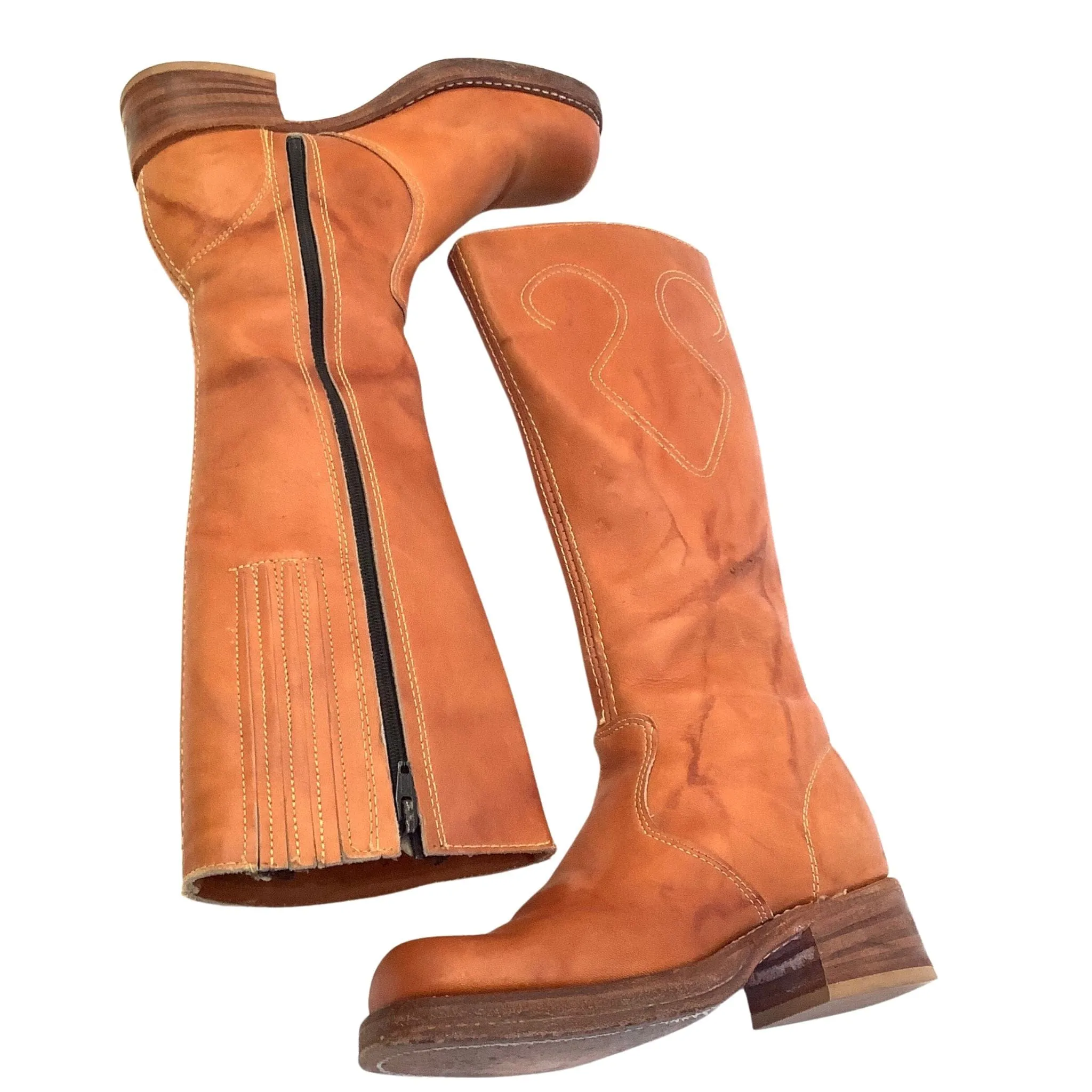 Tan Leather Campus Boots