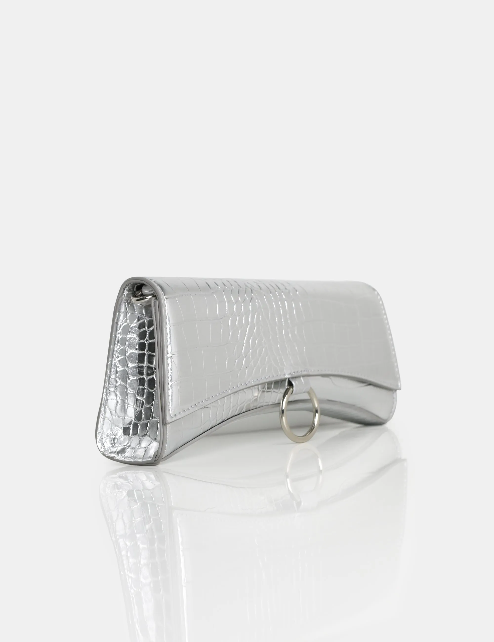 The Kemi Silver Arched Crossbody Mini Handbag