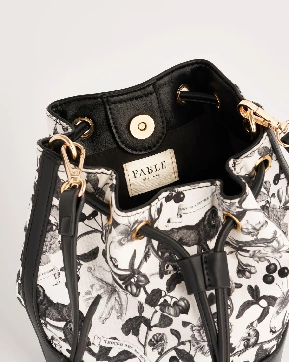 Tree Of Life Black Bucket Bag