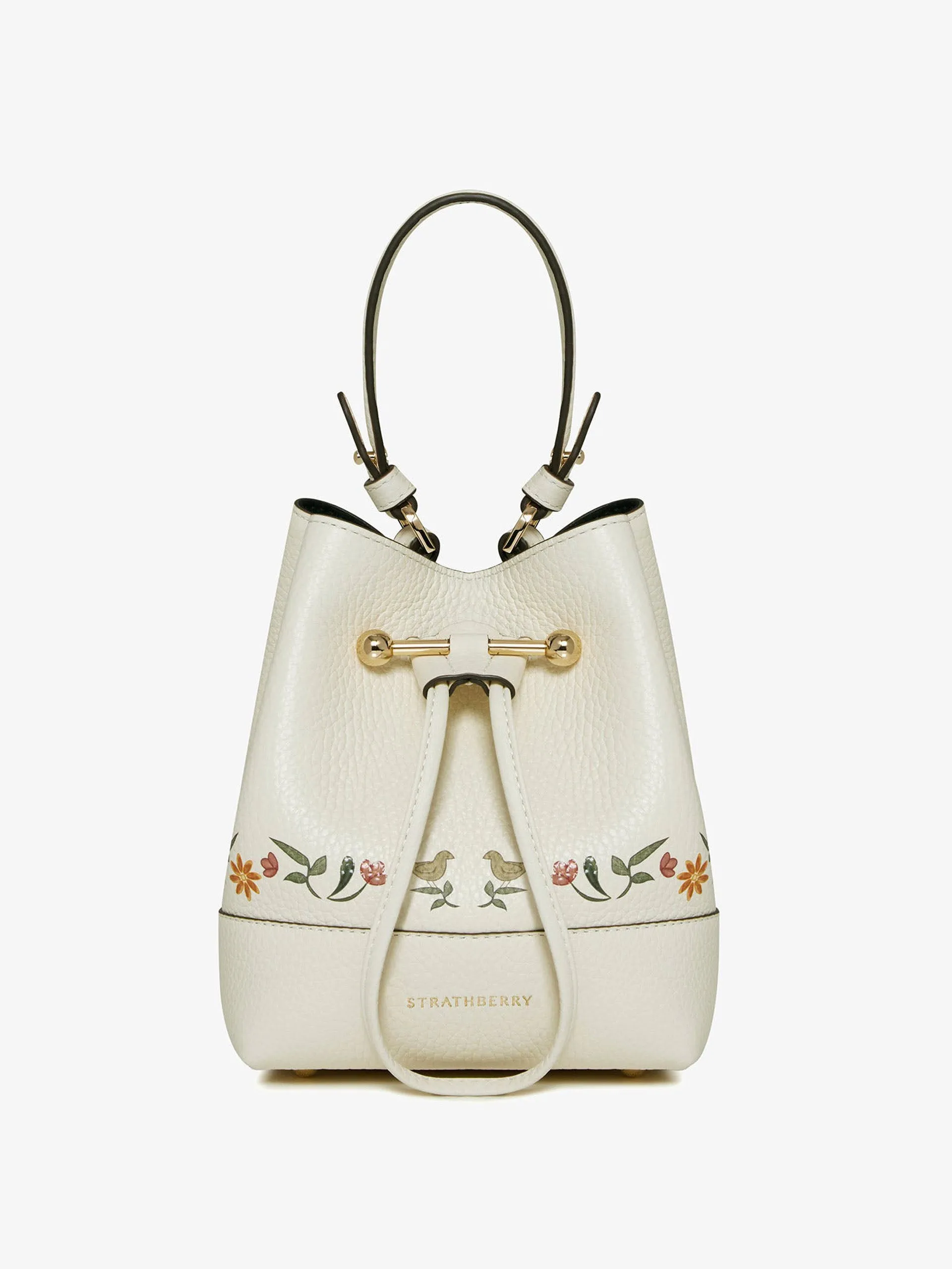 Vanilla bird print Osette bucket bag