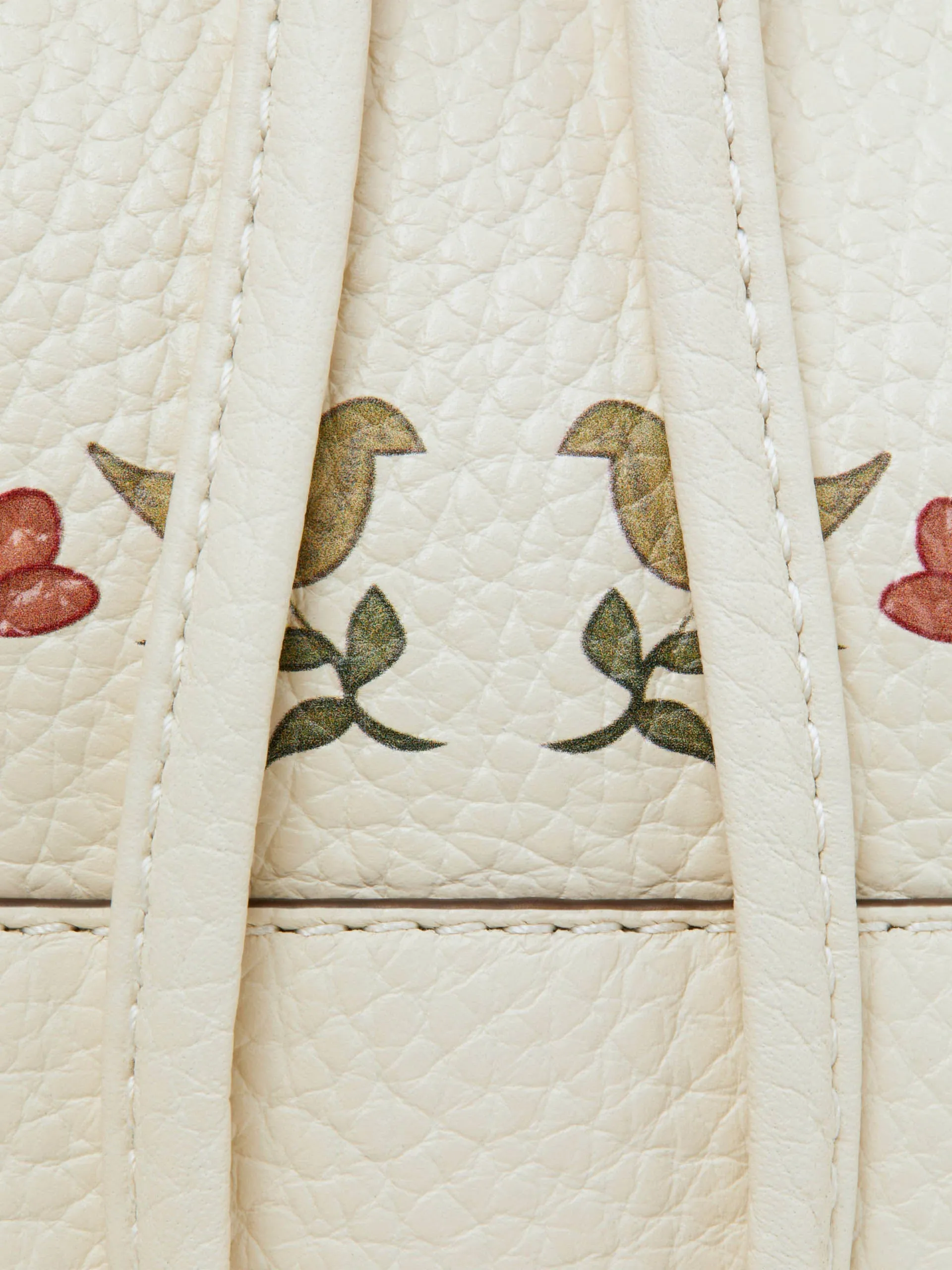 Vanilla bird print Osette bucket bag