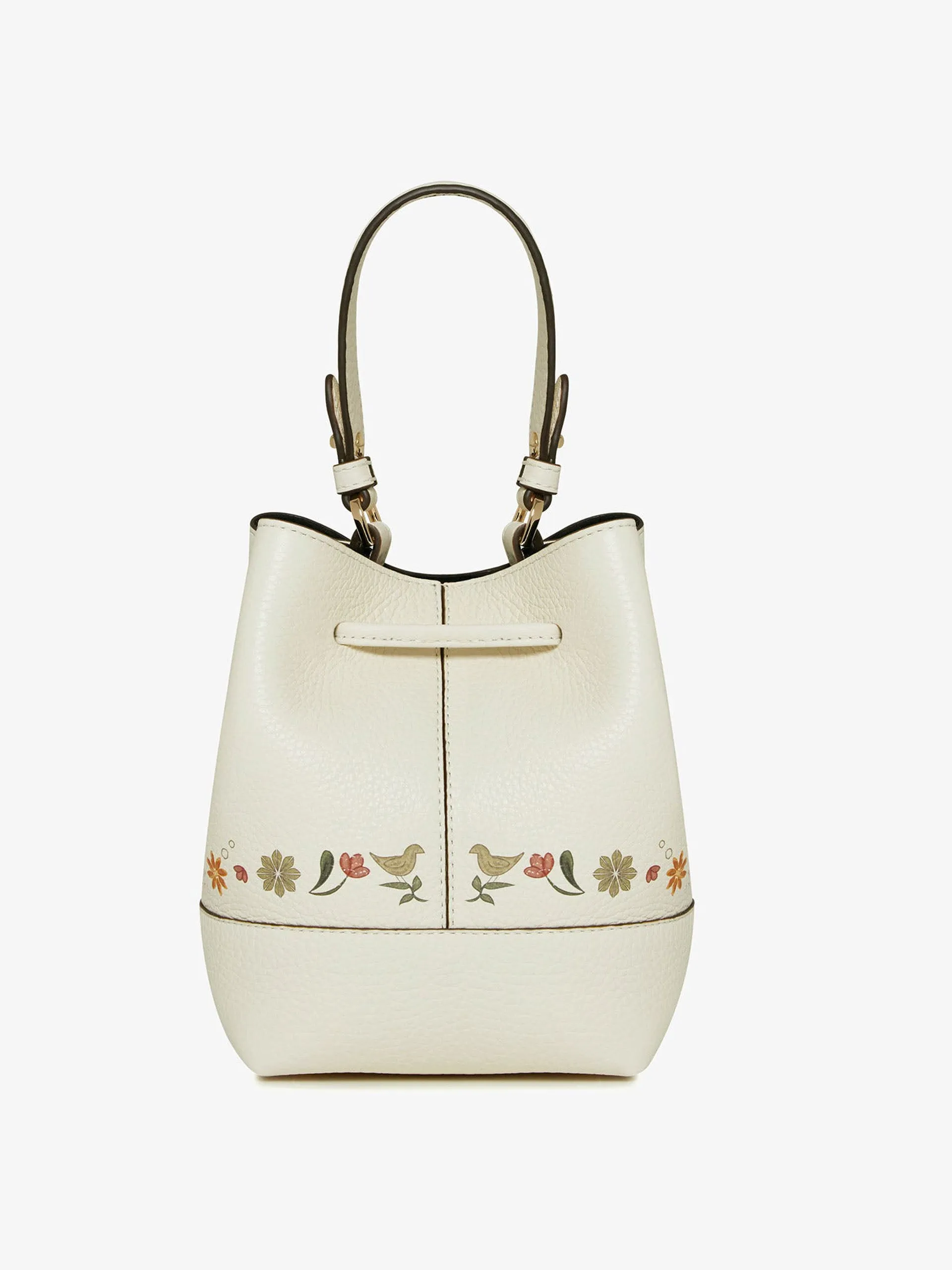 Vanilla bird print Osette bucket bag