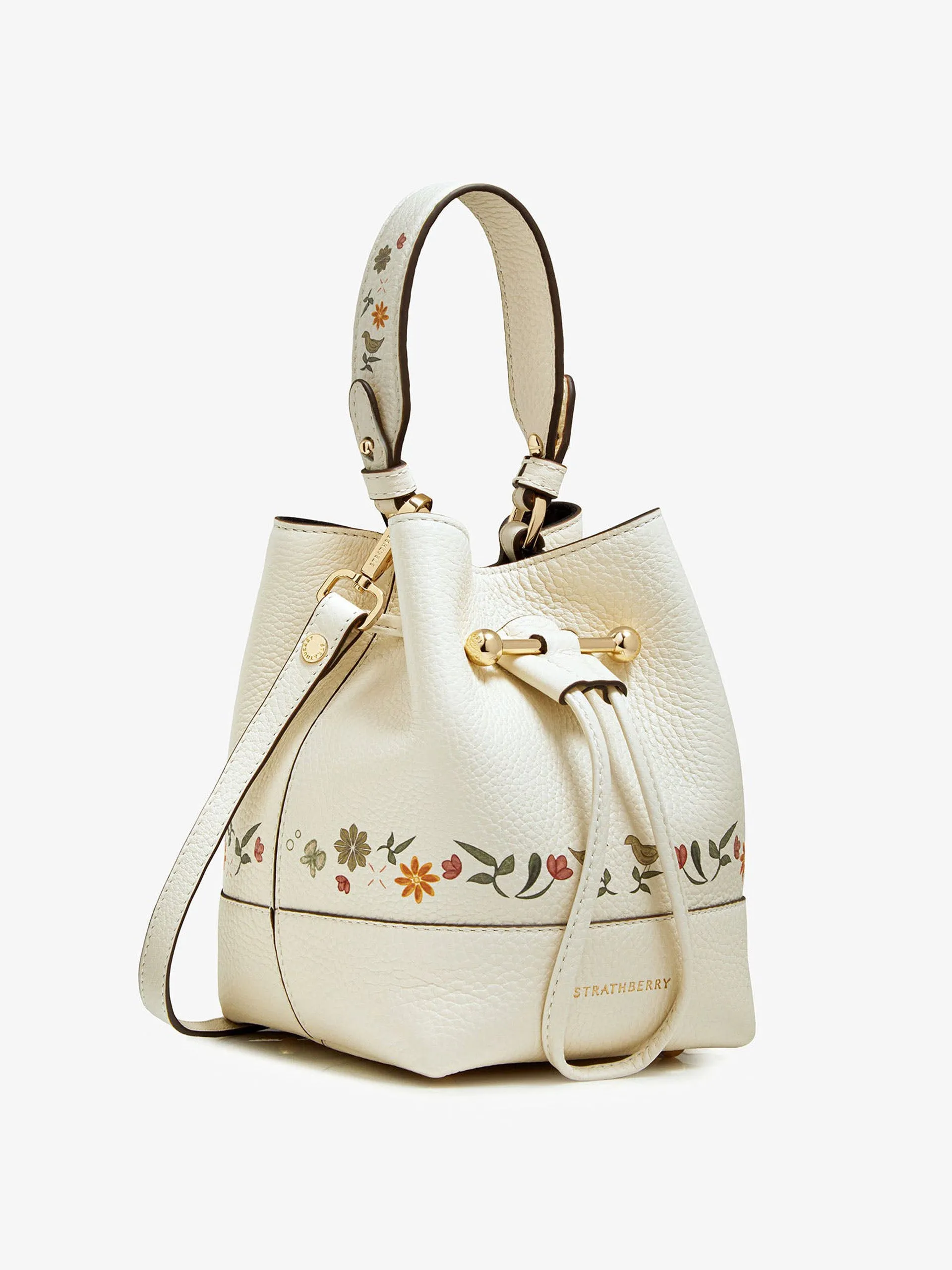 Vanilla bird print Osette bucket bag