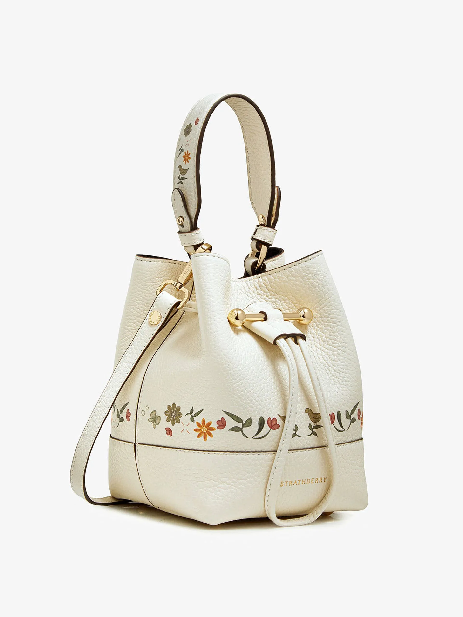 Vanilla bird print Osette bucket bag