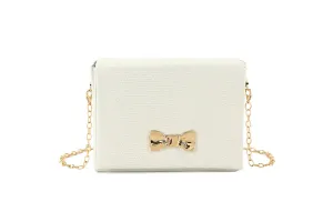 White Bow Mini Clutch Bag