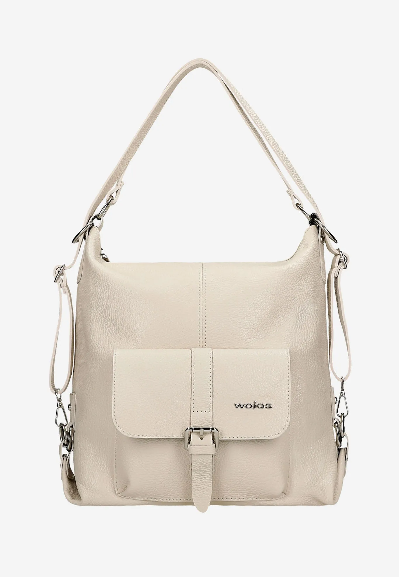 Wojas 2 in 1 Beige Leather Backpack and Handbag | 8002154