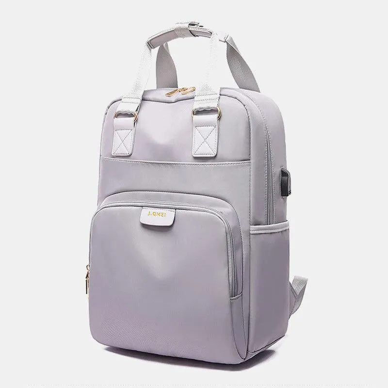 Women Latop Backpack Nylon Waterproof Multifunction Casual Patchwork Backpack