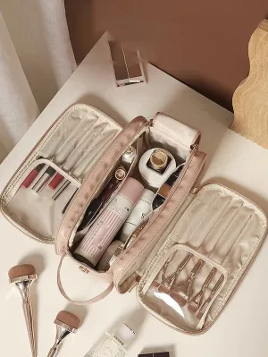 Women's Cosmetic Bag With Large Capacity Portable Handheld Travel Toiletry Organizer makeup brushes storage