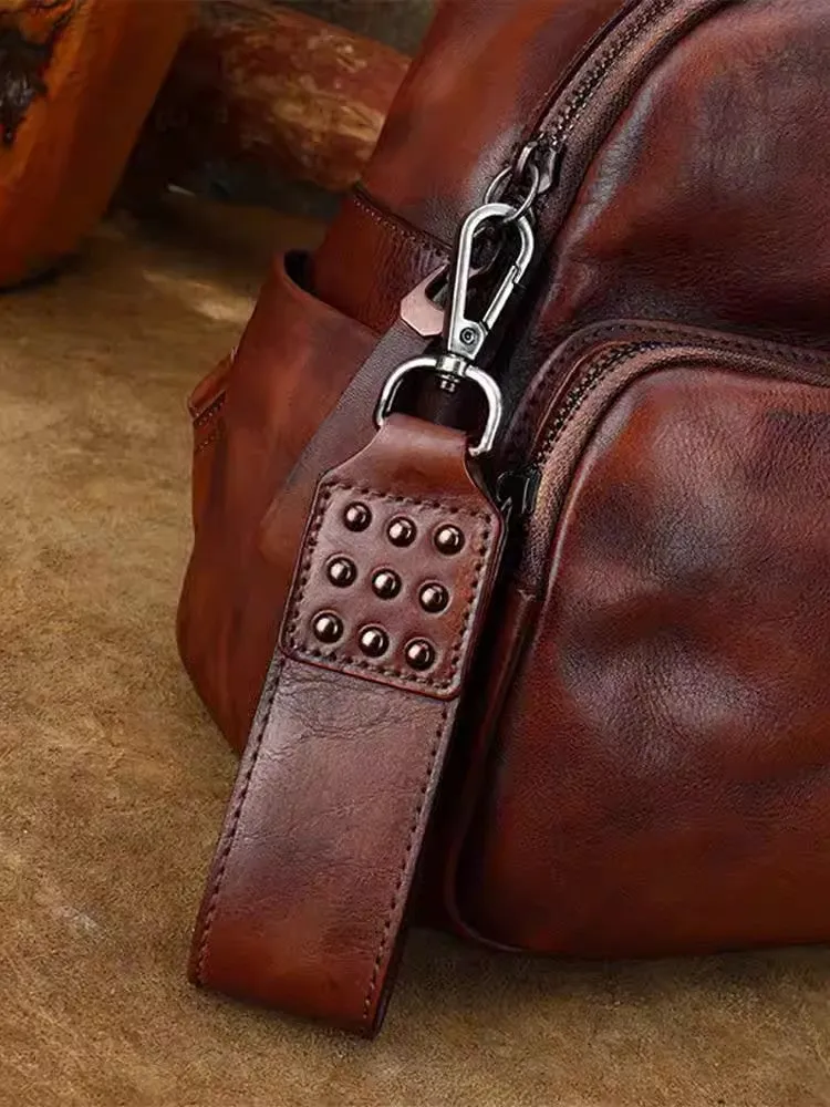Womens Mini Leather Rucksack Shoulder Bag Leather Backpack Purse For Women