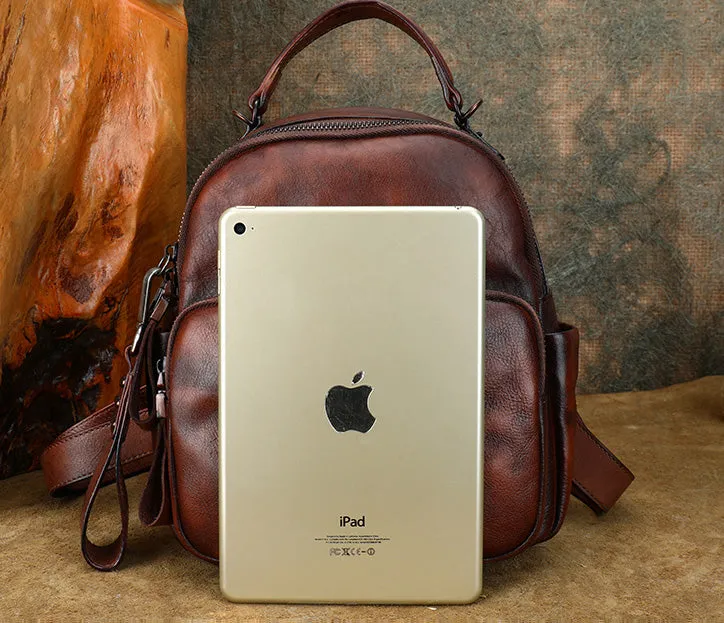 Womens Mini Leather Rucksack Shoulder Bag Leather Backpack Purse For Women