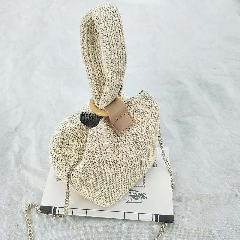 Woven Straw Bucket Bag