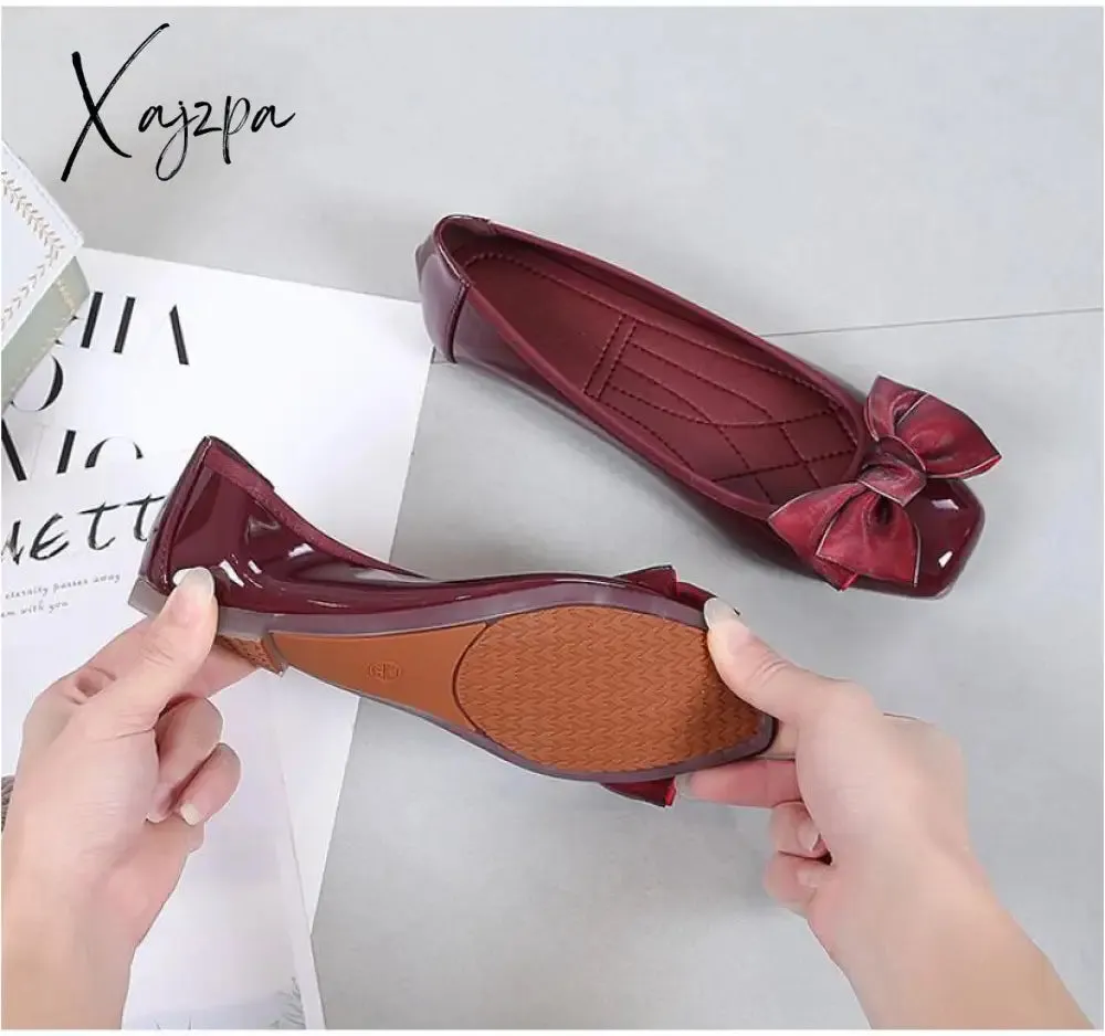 Xajzpa - New Women's Shoes Ballet Flats Boat Shoes Woman Slip-on Party Wedding Elegant Shine Best Sellers Classics Fashion Quality