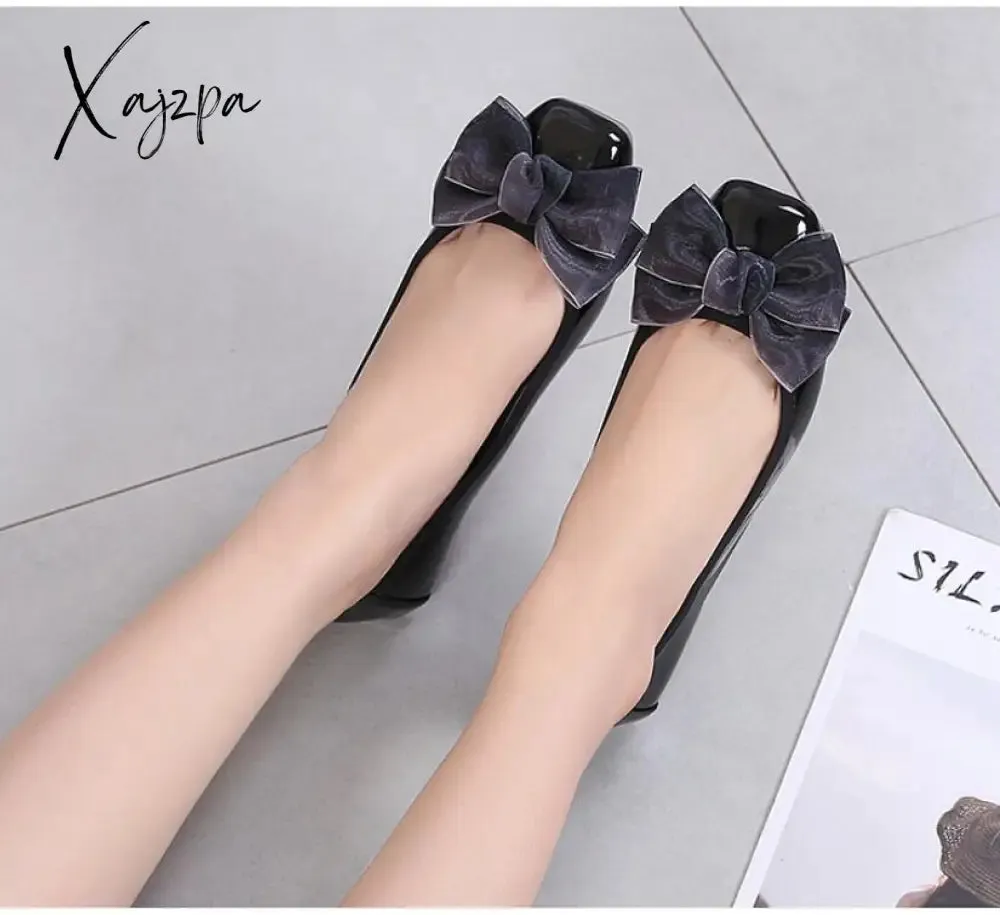 Xajzpa - New Women's Shoes Ballet Flats Boat Shoes Woman Slip-on Party Wedding Elegant Shine Best Sellers Classics Fashion Quality