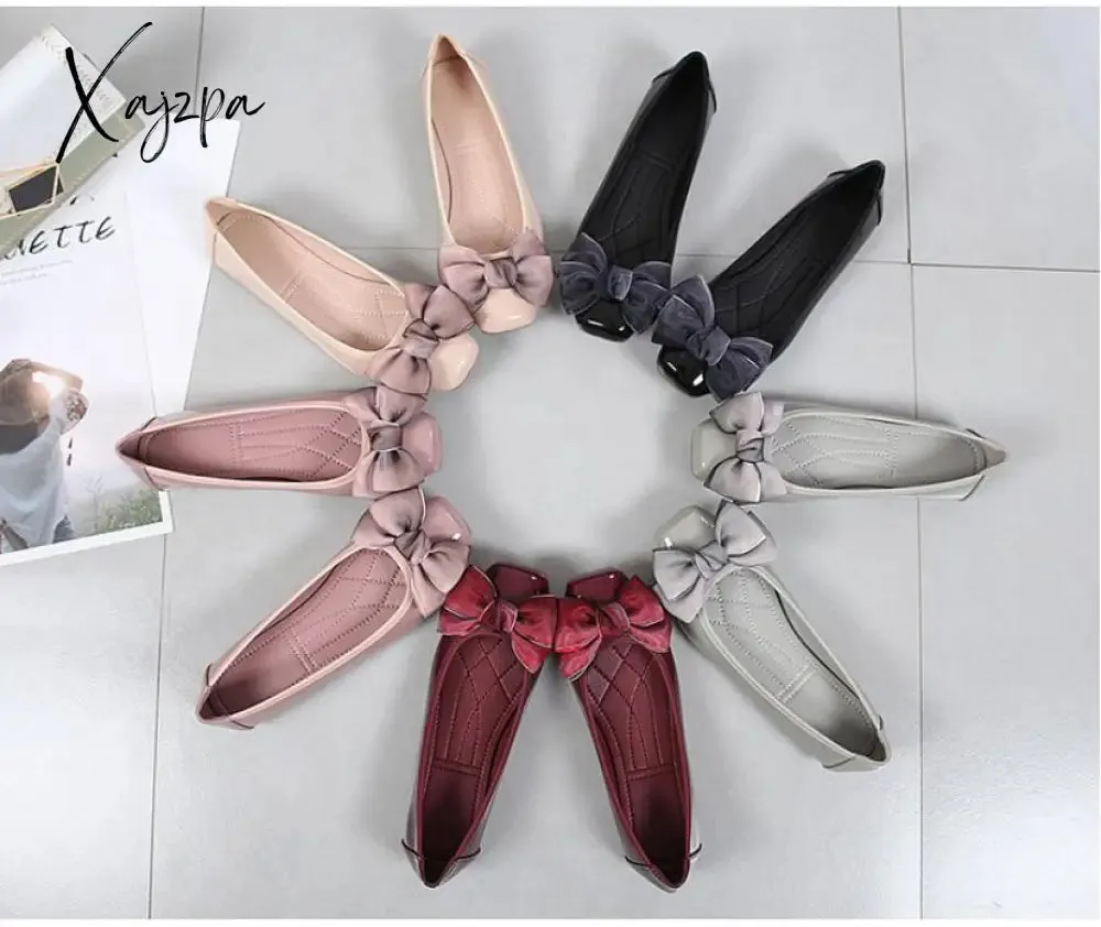 Xajzpa - New Women's Shoes Ballet Flats Boat Shoes Woman Slip-on Party Wedding Elegant Shine Best Sellers Classics Fashion Quality