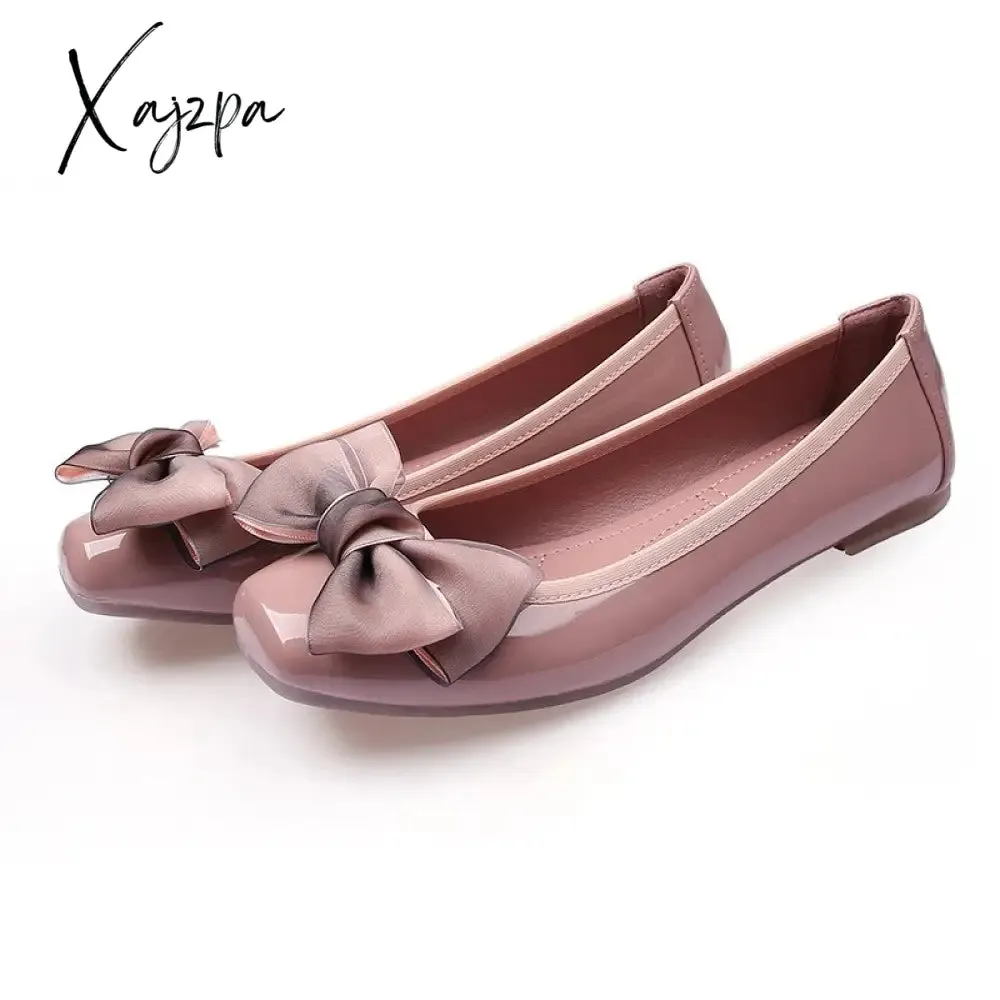 Xajzpa - New Women's Shoes Ballet Flats Boat Shoes Woman Slip-on Party Wedding Elegant Shine Best Sellers Classics Fashion Quality