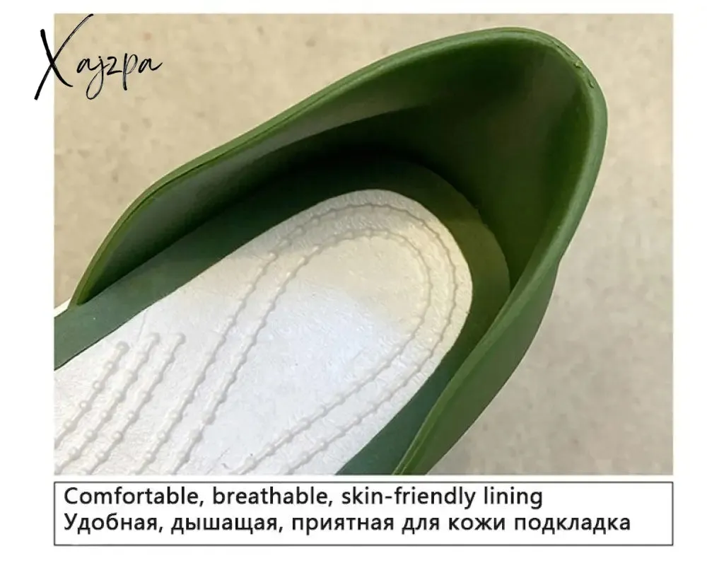 Xajzpa - Women Summer Sandals Flats Shoes New Jelly Beach Sandals Comfortable Casual Shoes Slip-On  Ladies Slippers 5 Colors