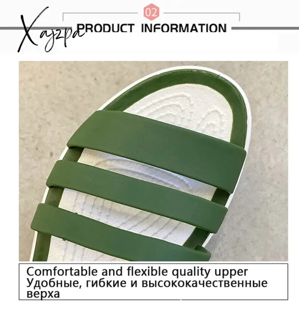 Xajzpa - Women Summer Sandals Flats Shoes New Jelly Beach Sandals Comfortable Casual Shoes Slip-On  Ladies Slippers 5 Colors